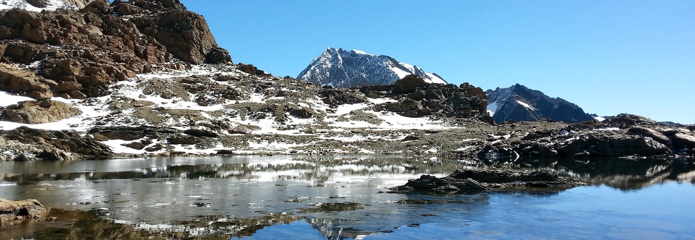 The Matscherjochsee Lake (3,188 m) is the highest mountain lake in South Tyrol