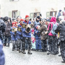 Chalandamarz in winter an important tradition in the Bergsteigerdorf Lavin, Guarda & Ardez