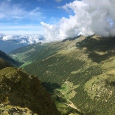 View to the Matscher Alm alpine pasture and hut