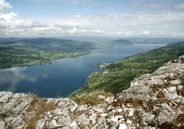 View of Steinbach and Attersee