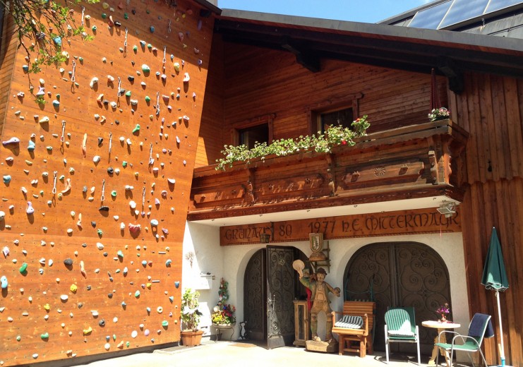 The Mittermayr guesthouse with its own climbing wall.