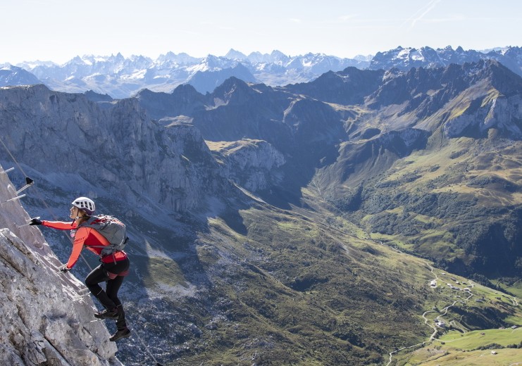 Climbing enthusiasts get their money's worth in the grippy limestone of the Rätikon on via ferratas and alpine climbing routes.